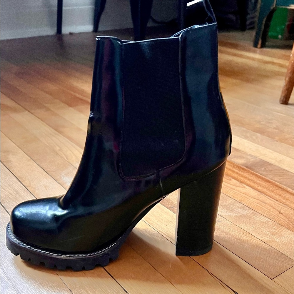 Jeffrey Campbell leather high heel winter booties - size 9